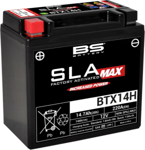 Sla Max Factory – Aktív AGM karbantartásmentes akkumulátor [60873] Fekete, nordicamoto.ro