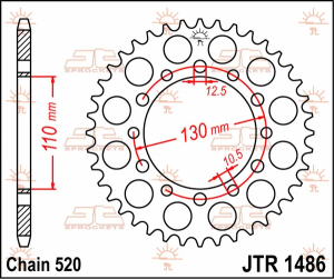 JT SPROCKETS hátsó lánckerék, természetes színű, 2, nordicamoto.ro