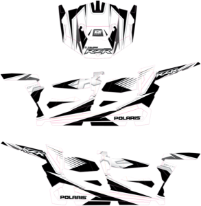 Complete Utv Graphics Kit Black, Silver, White 