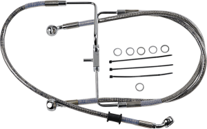 Extended Length Stainless Steel Brake Line Silver, Clear-coated Oversize [+102 mm (4'')], 1, nordicamoto.ro