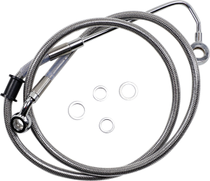 Extended Length Stainless Steel Brake Line Silver, Clear-coated