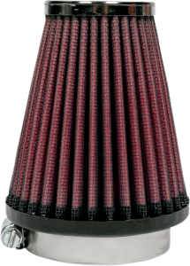 Universal Round Tapered Type Clamp-on Air Filter Black, Red, 1, nordicamoto.ro