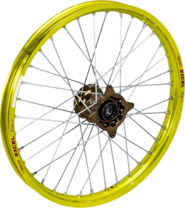 Elite Mx-en Wheel, Silver Spokes Gold
