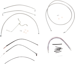 Complete Stainless Braided Handlebar Cable/brake Line Kit Silver, 1, nordicamoto.ro