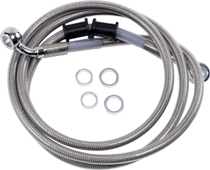 Extended Length Stainless Steel Brake Line Kit Silver, Clear-coated