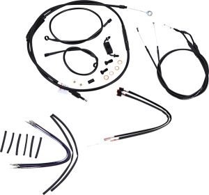 Complete Black Vinyl Handlebar Cable/line Kit For Ape Hanger Handlebars Black, 1, nordicamoto.ro