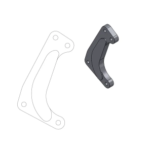 Supermoto versenyrotor-adapter tartó, fekete, 1, nordicamoto.ro