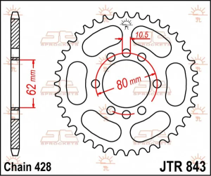 JT SPROCKETS hátsó lánckerék, természetes színű, 2, nordicamoto.ro