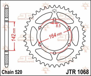 JT SPROCKETS hátsó lánckerék, természetes színű, 2, nordicamoto.ro