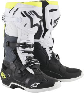 Alpinestars Tech 10 csizma, fekete/fehér/fluoreszkáló sárga, nordicamoto.ro
