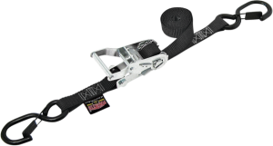 1(r) Heavy-duty Ratchet Tie-down With Latch Hooks Black