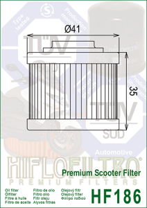 APRILIA 125 SCARABEO Hiflofiltro HF186 olajszűrő, 2, nordicamoto.ro