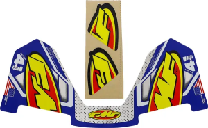 Fmf kipufogócső-csere matrica – kék, sárga