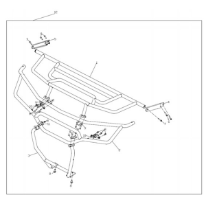 ELŐLAPVÉDELMI RÚD CSOMAGTARTÓVAL CFMOTO UFORCE 1000 / 1000XL UTV – FEKETE, 2, nordicamoto.ro