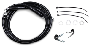 Extended Length Black Vinyl Brake Line Kit Black Oversize [+254 mm (10'')], 1, nordicamoto.ro