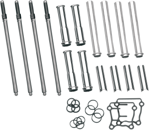Adjustable Pushrod Cover Kit With Chrome Covers, 1, nordicamoto.ro
