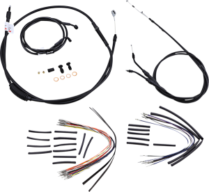 Complete Black Vinyl Handlebar Cable/line Kit For Ape Hanger Handlebars Black, 1, nordicamoto.ro
