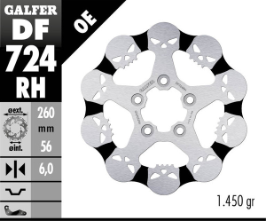 Skull Brake Rotor Black, 1, nordicamoto.ro