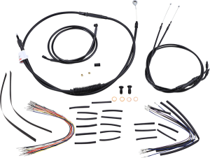 Complete Black Vinyl Handlebar Cable/line Kit For Ape Hanger Handlebars Black, 1, nordicamoto.ro