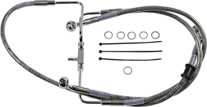 Extended Length Stainless Steel Brake Line Silver, Clear-coated Oversize [+203 mm (8'')], 1, nordicamoto.ro