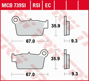 TRW Organic hátsó fékbetétek az APRILIA RXV / SXV 450/550 '06–'15 / BETA RR 125/200/250/300/350/390/400 '09 modellekhez -/KAWASAKI KX-F 250/450 '04 -/KLX 450R '07 -/SUZUKI RM-Z 250/450 '04 -/YAMAHA YZ 125/250 '03 -'06/WR-F / YZ-F 250/450 '03 -'15, nordicamoto.ro