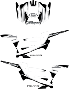 Complete Utv Graphics Kit Black, Silver, White 