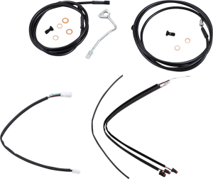 Complete Black Vinyl Handlebar Cable/line Kit For Ape Hanger Handlebars Black