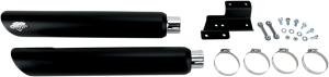 3(r) Round Twin Slash Slip-on Mufflers Black, 2, nordicamoto.ro