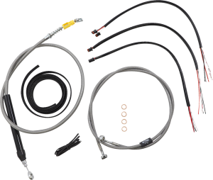 Complete Stainless Braided Handlebar Cable/brake Line Kit Silver