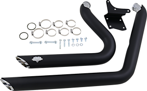 Shortshots Staggered Exhaust System Black, 1, nordicamoto.ro
