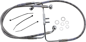 Stainless Steel Brake Line Kit Silver, Clear-coated