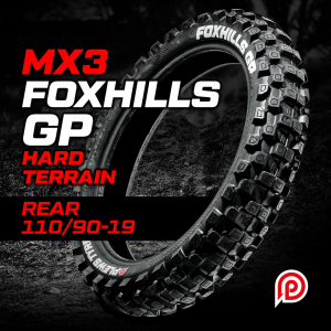 Plews Tyres akció, 110/90-19 Plews MX3 FOXHILLS GP kemény hátsó gumiabroncs, nordicamoto.ro