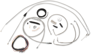 Complete Stainless Braided Handlebar Cable/brake Line Kit Silver, 2, nordicamoto.ro