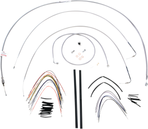 Complete Stainless Braided Handlebar Cable/brake Line Kit Silver, 1, nordicamoto.ro