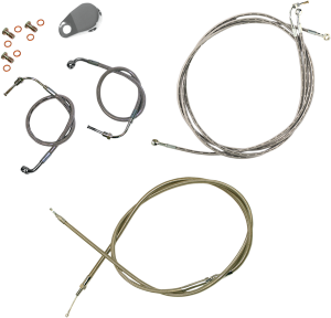 Standard Stainless Braided Handlebar Cable/brake Line Kit Silver, 1, nordicamoto.ro