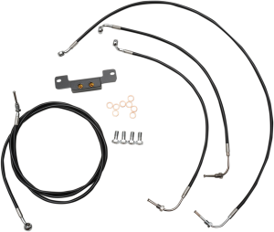 Standard Black Vinyl Braided Handlebar Cable/brake Line Kit Black, 1, nordicamoto.ro