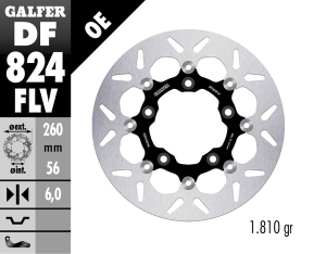 Brake Rotor Floating Round Black, Silver