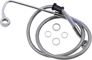 Extended Length Stainless Steel Brake Line Silver, Clear-coated