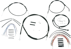 Complete Black Vinyl Handlebar Cable/line Kit For Ape Hanger Handlebars Black