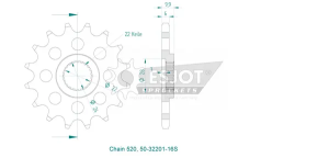 Sport Sprocket Front 520 Natural, 2, nordicamoto.ro