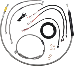 Complete Stainless Braided Handlebar Cable/brake Line Kit Silver
