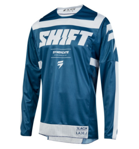 SHIFT 3LACK STRIKE kék póló, nordicamoto.ro