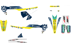 Trophy Graphic Kit Yellow, White, Blue, 1, nordicamoto.ro