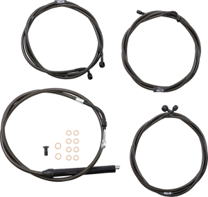 Standard Midnight Braided Handlebar Cable/brake Line Kit Black, 2, nordicamoto.ro