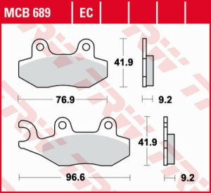 TRW Organic első fékbetétek a HONDA CA / CMX REBEL '95–'96 és a KYMCO 50/125 '00–'17 modellekhez, nordicamoto.ro