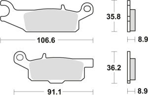 TRW szinterezett hátsó fékbetétek az OFFROAD YAMAHA YFM 550 GRIZZLY '09-tól / YFM 700 GRIZZLY '07-től modellekhez, nordicamoto.ro