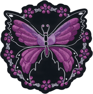 Butterfly Chain Patch Black, Pink, White