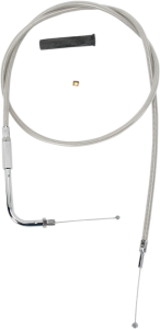Stainless Braided Throttle Cable Silver, 1, nordicamoto.ro