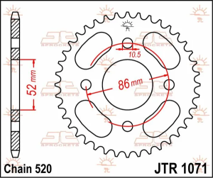 JT SPROCKETS hátsó lánckerék, természetes színű, 2, nordicamoto.ro