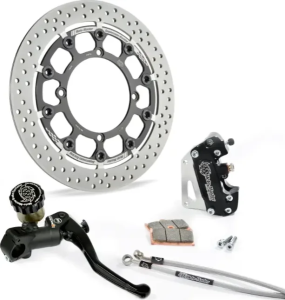 Supermoto versenyfék-készlet, 300 mm, fekete–rozsdamentes acél, nordicamoto.ro